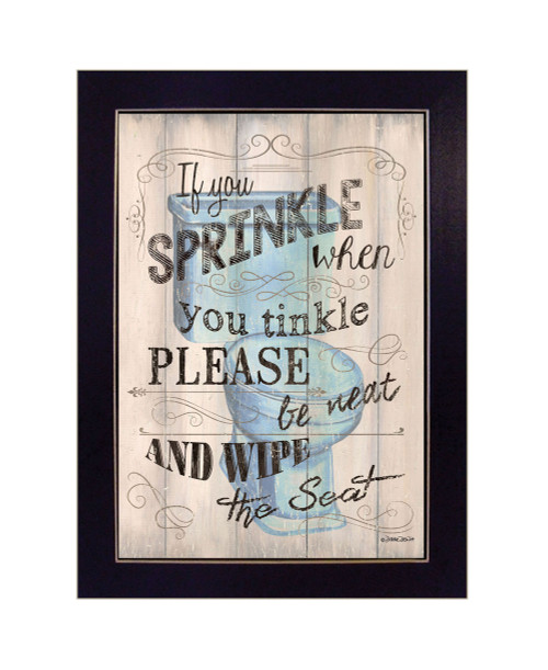 If You Sprinkle When You Tinkle Black Framed Print Bathroom Wall Art