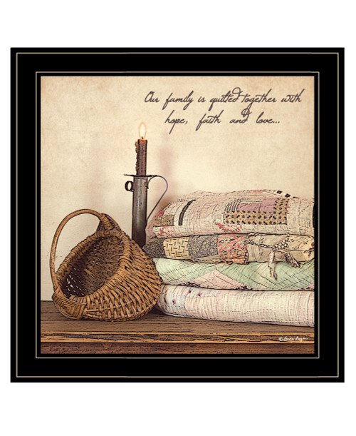 Quilted Together 3 Black Framed Print Wall Art