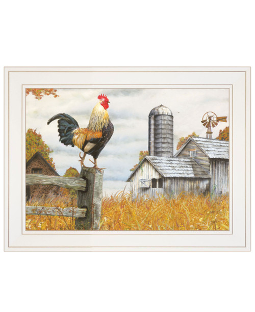 Homeroots Home Decor Down On The Farm II White Framed Print Wall Art, White, 15 x 19 Inches