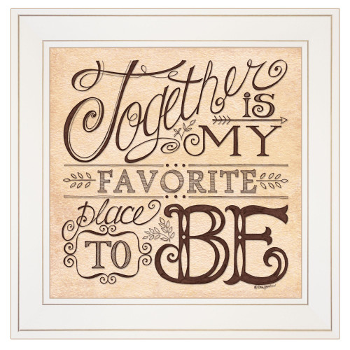 Together 2 White Framed Print Wall Art Wood Paper And Texture