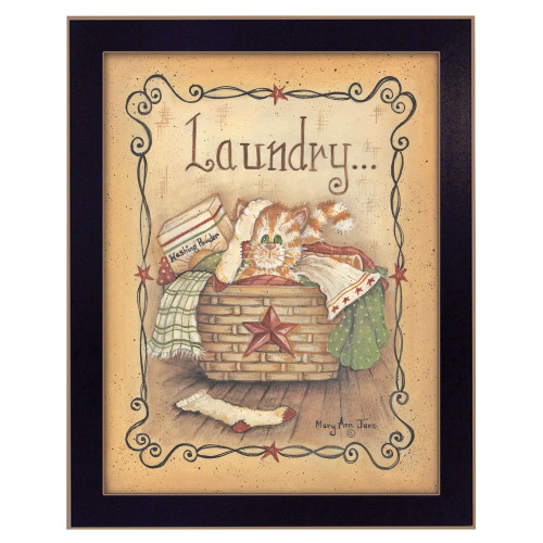 Laundry 2 Black Framed Print Bathroom Wall Art Wood Print