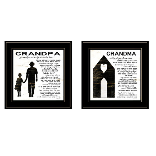 Set Of Two My Grandparents are the Best 1 Black Framed Print Wall Art