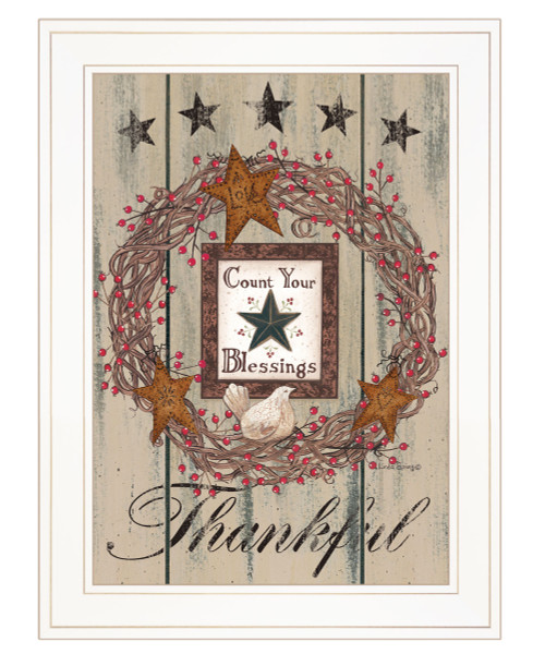 Count your Blessings 1 White Framed Print Wall Art