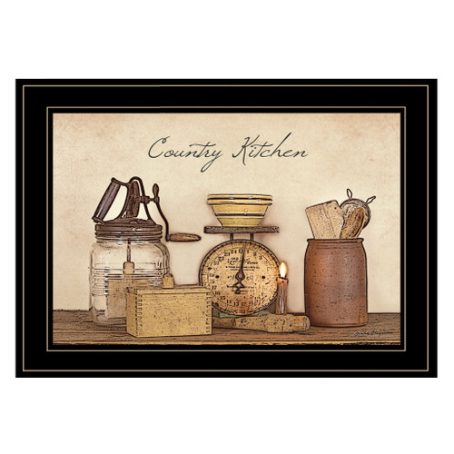 Homeroots Home Decor Country Kitchen 10 Black Framed Print Wall Art, Black, 19 Inch Height