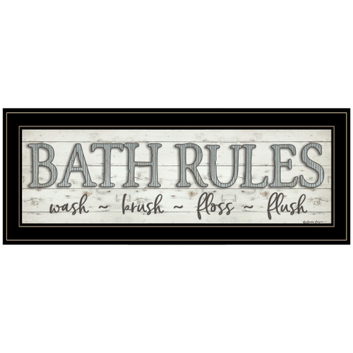 Bath Rules 2 Black Framed Print Bathroom Wall Art