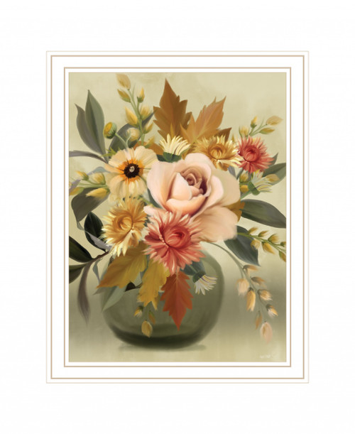 Autumn Bouquet 2 White Framed Print Wall Art