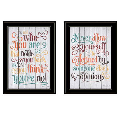 Set Of Two Who You Think 2 Black Framed Print Wall Art