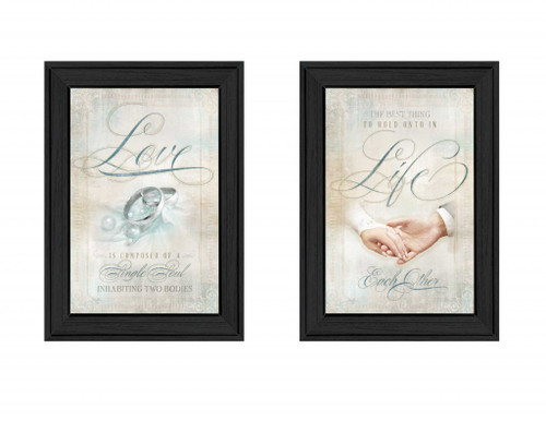 Set Of Two Love 1 Black Framed Print Wall Art