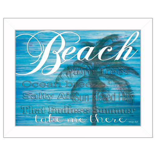 Homeroots Home Decor Beach Take Me There 2 White Framed Print Wall Art, White