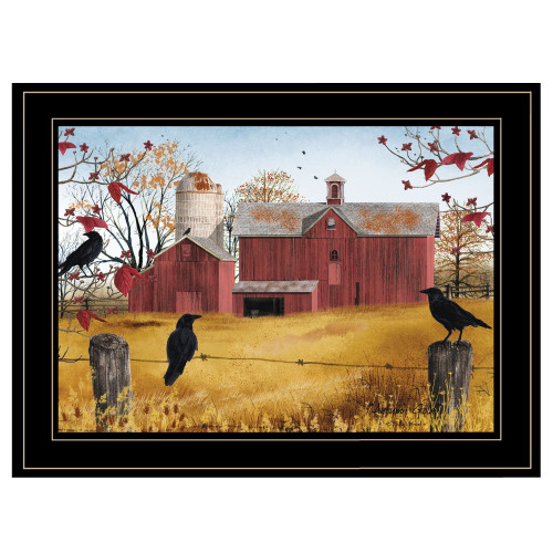 Autumn Gold 2 Black Framed Print Wall Art Wood Paper