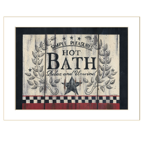 Hot Bath 11 White Framed Print Bathroom Wall Art