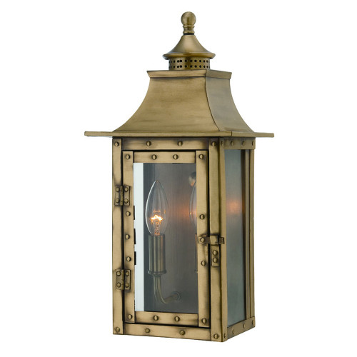 Homeroots Lighting St. Charles 2-Light Wall Light, Aged Brass