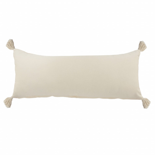 Homeroots Home Decor 14 X 36 Inches Raspberry Red and Off-White 100% Cotton Zippered Pillow