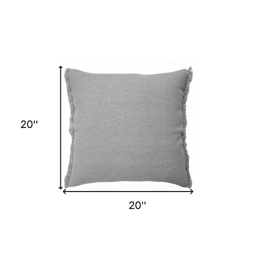Homeroots Home Decor 20 X 20 Inches Microchip Gray and Light Gray 100% Cotton Zippered Pillow