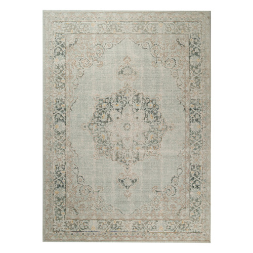 Homeroots Home Decor 9' x 13' Sea Green Medallion Power Loom Area Rug