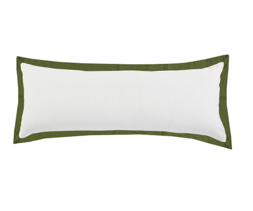 Homeroots Home Decor 14 X 36 Inches White and Moss Green 100% Cotton Geometric Zippered Pillow