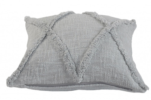 Homeroots Home Decor 18 x 18 Inch Light Gray Geometric Zippered Pillow, 100% Cotton