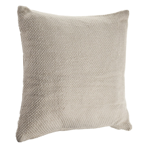 Homeroots Home Decor 18 X 18 Inches Cream 100% Cotton Zippered Pillow