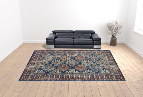 Homeroots Home Decor 13' x 15' Abstract Power Loom Distressed Area Rug