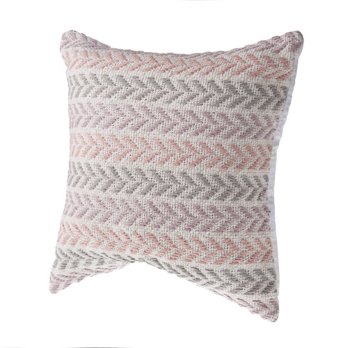 Homeroots Home Decor Set of Four 18 X 18 Inches Purple Beach Chevron Cotton Zippered Pillow
