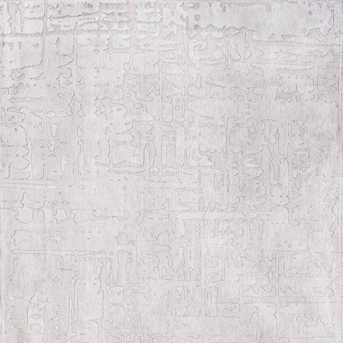 10' White Abstract Runner Rug