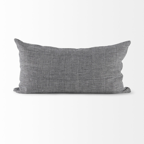 Homeroots Home Decor White And Black Pattern Lumbar Throw Pillow Cover, White and Black, 14 x 26 Inch