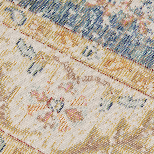 4' X 6' Coral And Blue Floral Area Rug