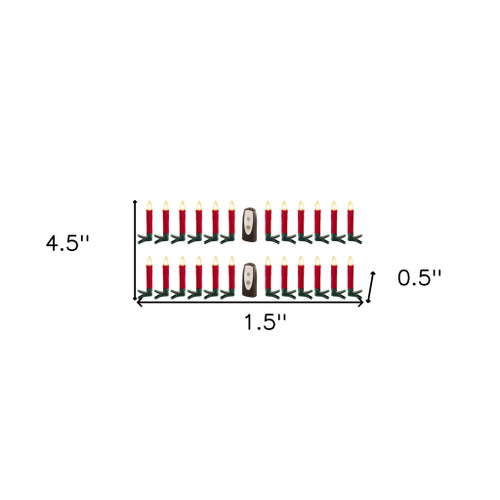 Set of Twentyfour Red Flameless Christmas Clip on Taper Candle