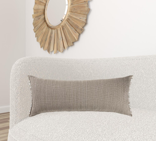 Homeroots Home Decor 14 X 36 Inches Tan Linen Zippered Pillow