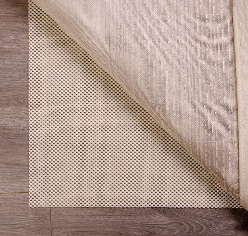 9' x 12' Ivory Striped Weave Non Slip Rug Pad