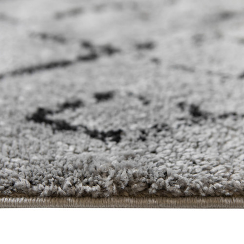 Homeroots Home Decor 5' x 8' Gray and Black Geometric Shag Area Rug