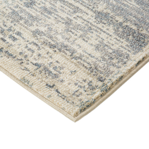 Homeroots Home Decor 6' x 9' Light Blue Geometric Power Loom Area Rug With Fringe