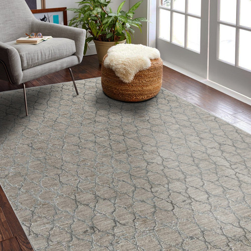 Homeroots Home Decor 8' x 10' Beige Moroccan Stain Resistant Area Rug