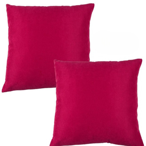 Homeroots Home Decor Set Of Two 22 x 22 Inches Pink Polyester Zippered Pillow Cover