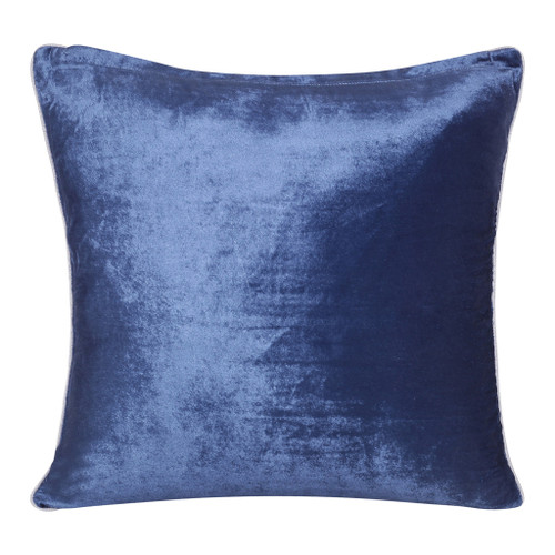 Homeroots Home Decor 20 X 20 Inches Blue Geometric Polyester Zippered Pillow with Beads
