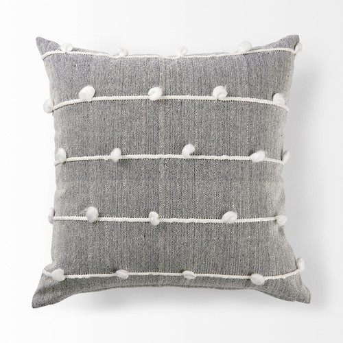 Homeroots Home Decor Dark Gray Detailed Pillow Cover, Dark Gray, 20 x 20 Inch