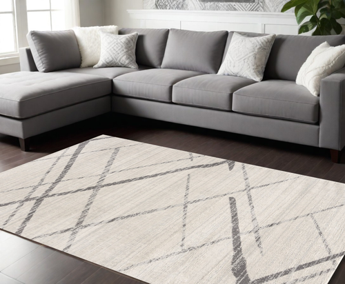 9' X 13' Gray Modern Abstract Pattern Area Rug
