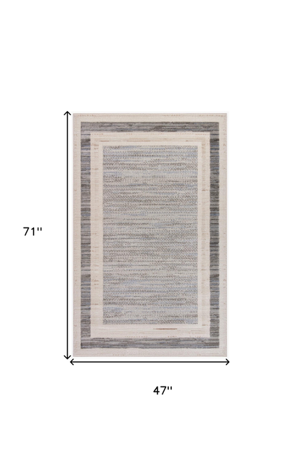 4' X 6' Gray Geometric Area Rug