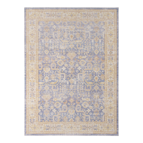 4' X 6' Gray Yellow And Lavender Floral Area Rug