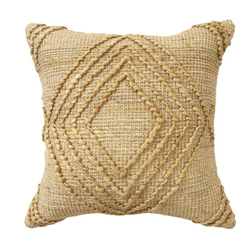 Homeroots Home Decor 22 X 22 Inches Brown Jute Pillow, Brown Color