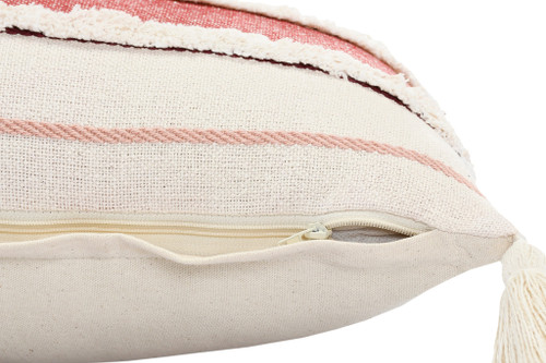 Homeroots Home Decor 20 X 20 Inches 100% Cotton Striped Zippered Pillow
