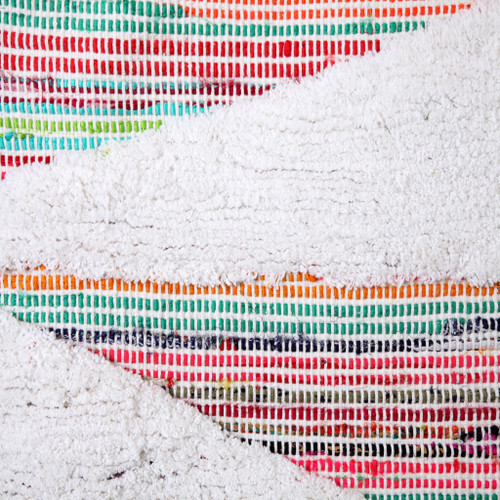 51" X 26" Green Red And White Abstract Wool Hanging Tapestry