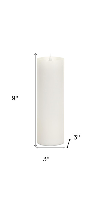 Set of Two White Flameless Pillar Candle Wax