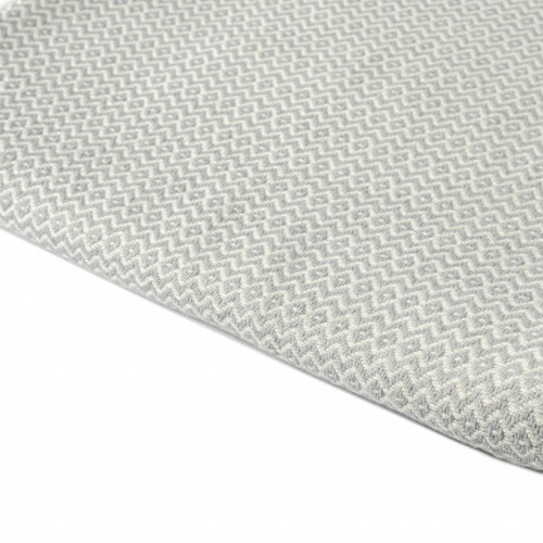 50" X 60" Gray Woven Cotton Geometric Throw Blanket with Fringe