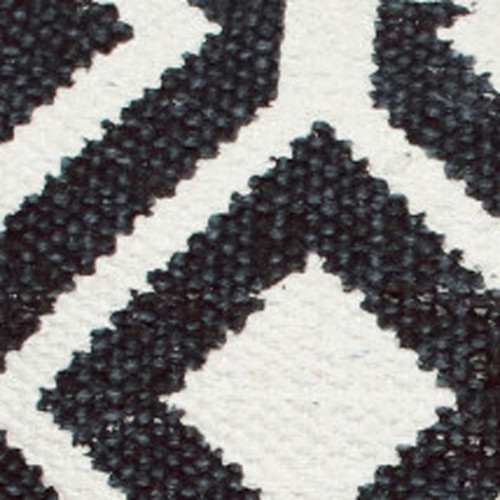 Homeroots Home Decor 20 X 20 Inches Deep Navy and White 100% Cotton Geometric Zippered Pillow