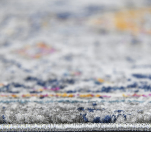 Homeroots Home Decor 5' x 7' Blue and Orange Geometric Power Loom Area Rug
