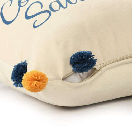 Homeroots Home Decor 20 X 20 Inches Navy and Orange Polyester Tropical Zippered Pillow