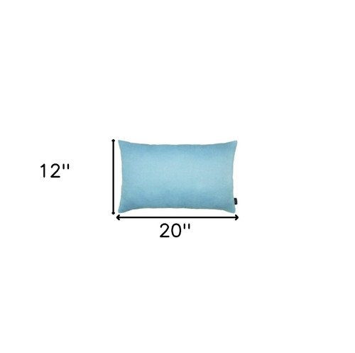 Homeroots Home Decor Set Of Two 12 x 20 Inches Sky Blue Polyester Zippered Pillow Covers
