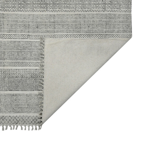 Homeroots Home Decor 7' x 10' Charcoal Geometric Flatweave Handmade Distressed Area Rug