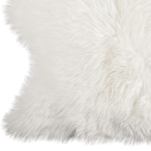 3' X 5' Off White Faux Sheepskin Printed Area Rug